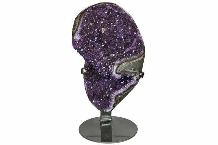 Amethyst Geode Section With Metal Stand - Uruguay #152210